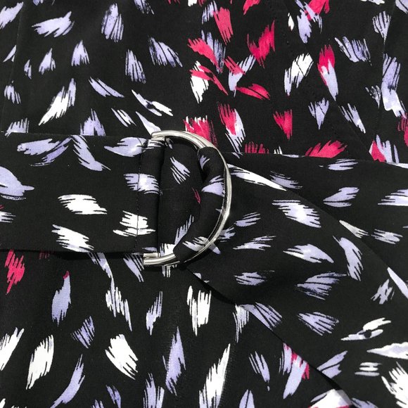 NWOT The Limited Faux Wrap Dress Black Pink Lavender White Size XS - Picture 5 of 6